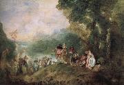 Jean antoine Watteau The base Shirra island goes on a pilgrimage oil painting on canvas
